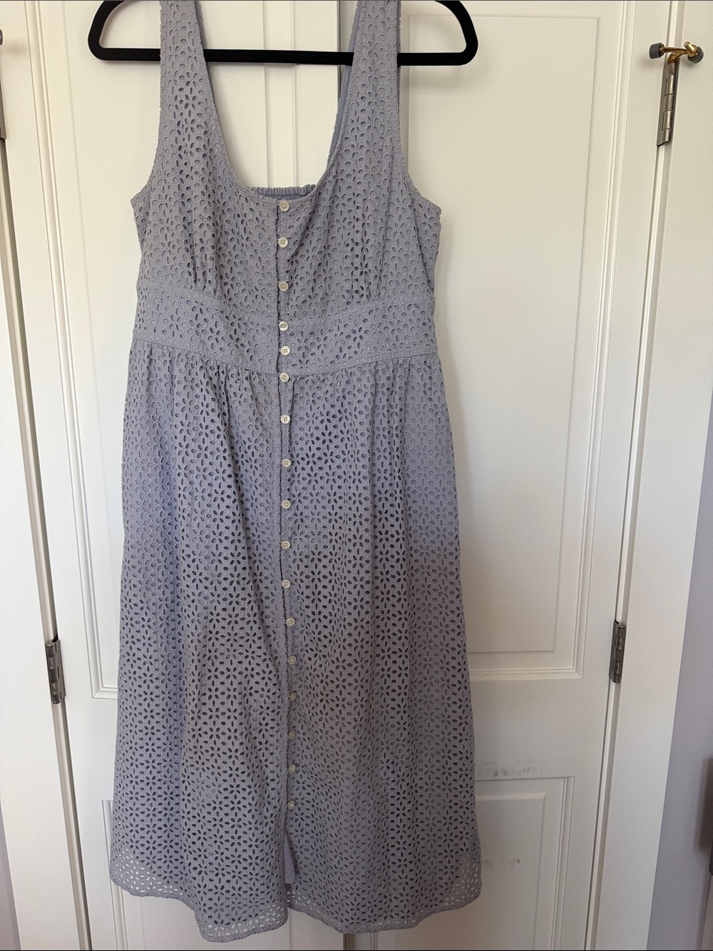J. Crew Lavender Eyelet Button-Front Midi Dress